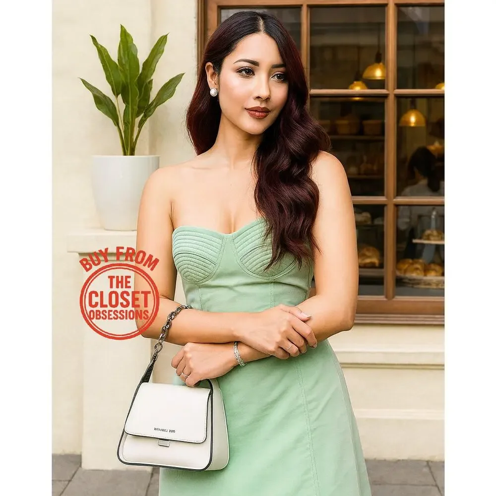 MANGO Corset-Style Strapless Midi Dress 💚✨ NWT - Picture 3 of 16